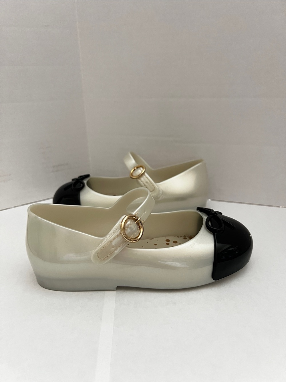 MINI MELISSA Little Girls Mini Sweet Love Cap Toe Mary Jane Size 10 Pearly White